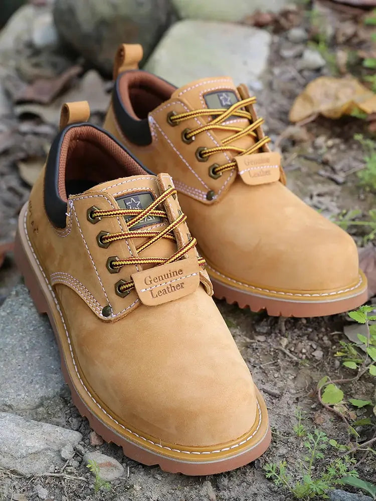 Genuine Leather Shoes Men Comfortable Casual Shoes Breathable Non-Slip Lace Up Men Footwear - Pre2brand