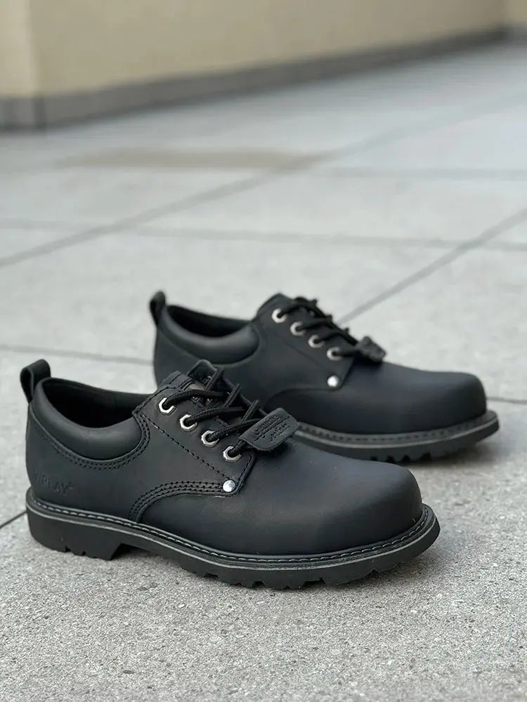 Genuine Leather Shoes Men Comfortable Casual Shoes Breathable Non-Slip Lace Up Men Footwear - Pre2brand