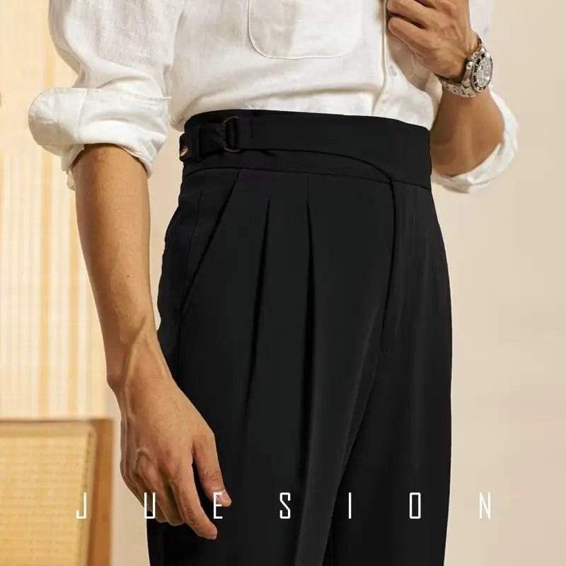 Harem Men's Ninth Pants Fashion Brand Draped Suit Pants  Pre2brand Black-36