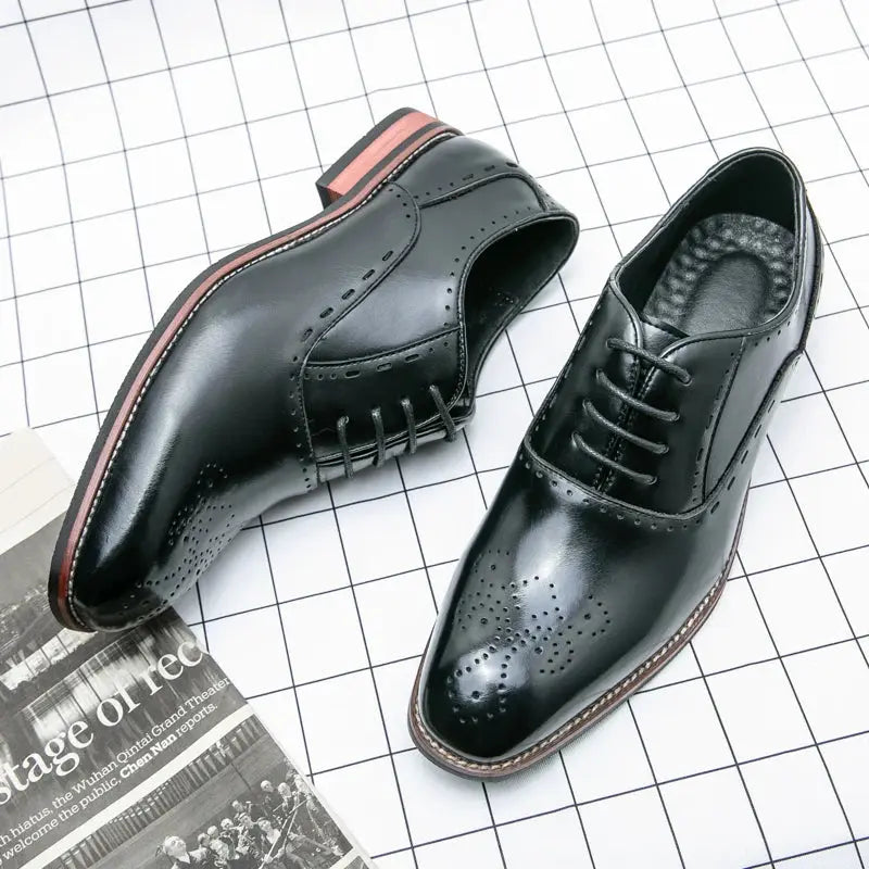 High Quality Business Formal Leather Shoes Mens Casual Dress Shoes Classic Italian Formal Oxford Elegant Shoes Men Office Shoes - Pre2brand
