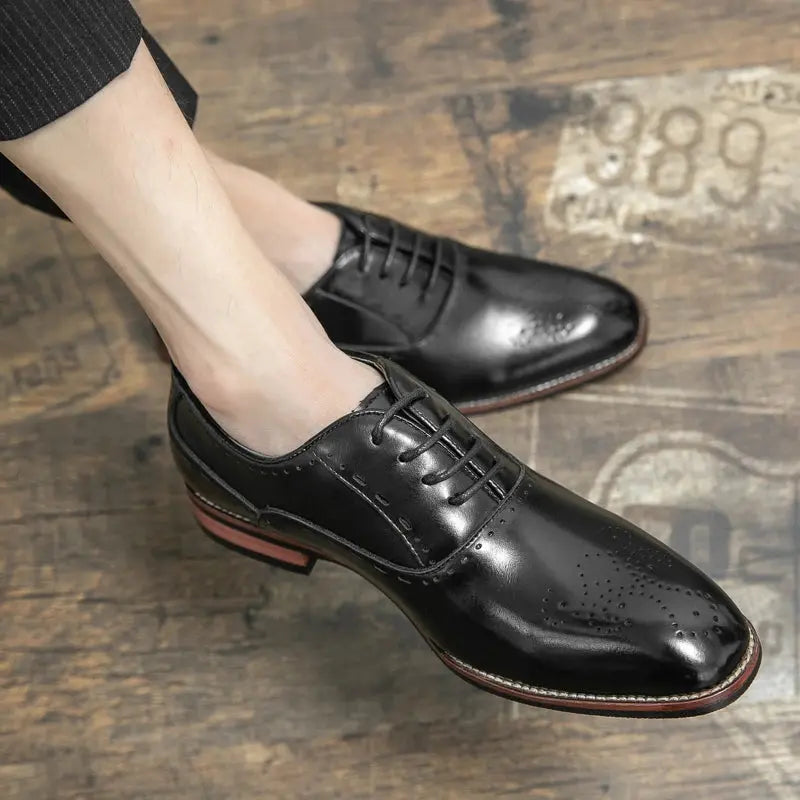 High Quality Business Formal Leather Shoes Mens Casual Dress Shoes Classic Italian Formal Oxford Elegant Shoes Men Office Shoes - Pre2brand