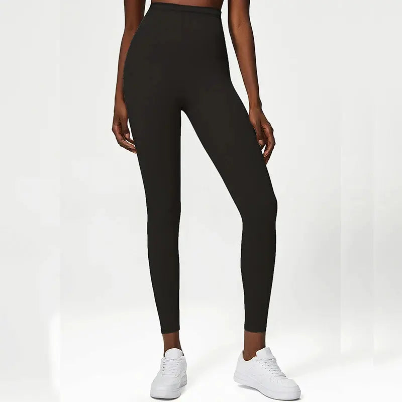 High Quality Women's High Waist Yoga Pants Elastic Fitness Gym Leggings Anti-Rolling Sports Tights Solid Spandex Yoga Pants - Pre2brand