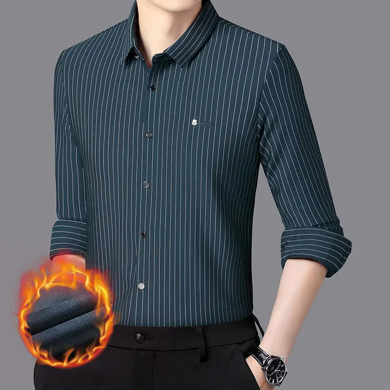 High-grade Striped Long-sleeved Shirt Men's Spring And Autumn Business Casual  Pre2brand