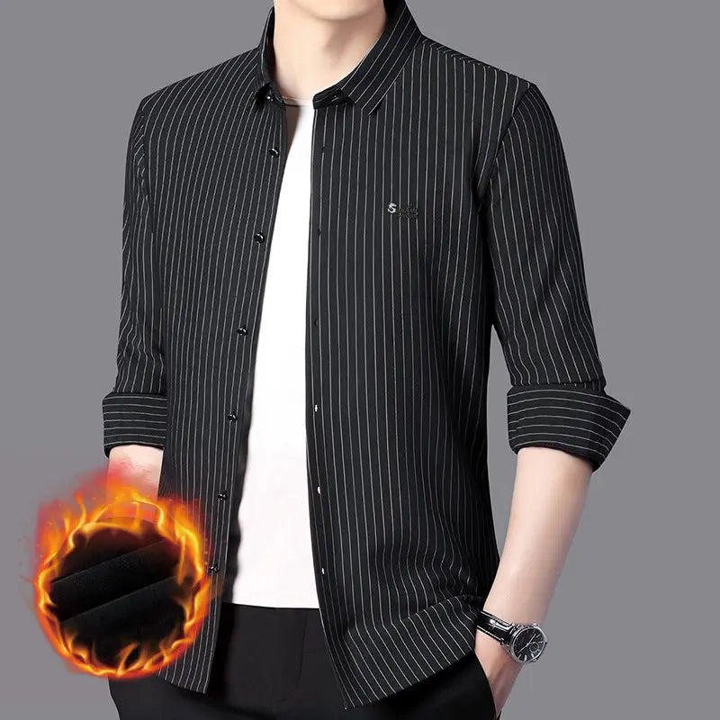 High-grade Striped Long-sleeved Shirt Men's Spring And Autumn Business Casual  Pre2brand