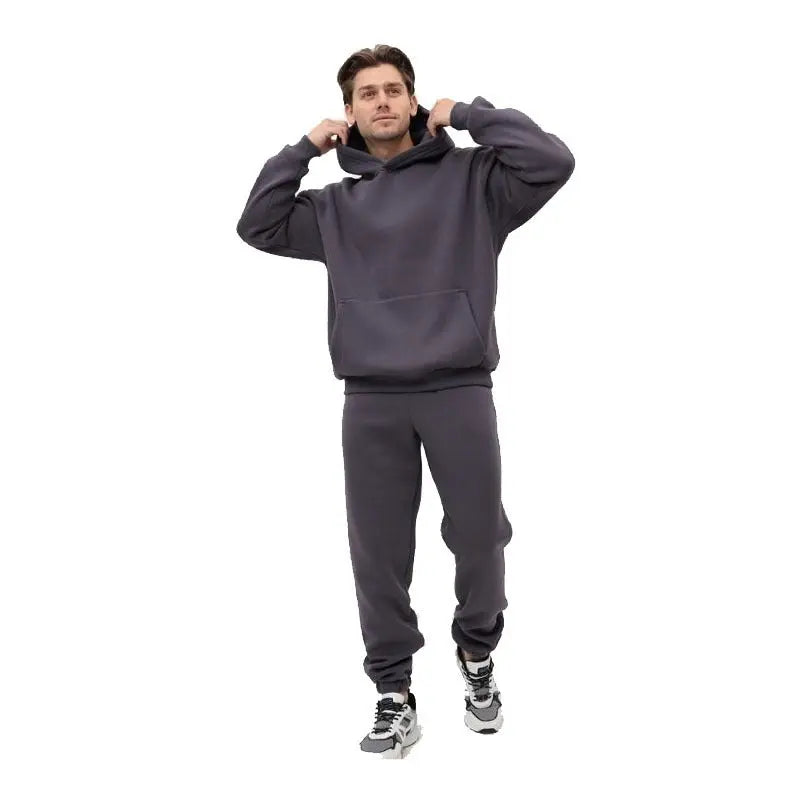 Hoodie Suit Sweater Two-piece Set  Pre2brand Dark-Gray-XXXL
