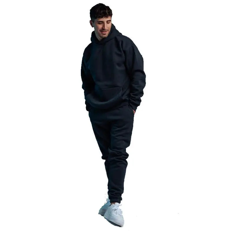 Hoodie Suit Sweater Two-piece Set  Pre2brand Navy-Blue-XXXL