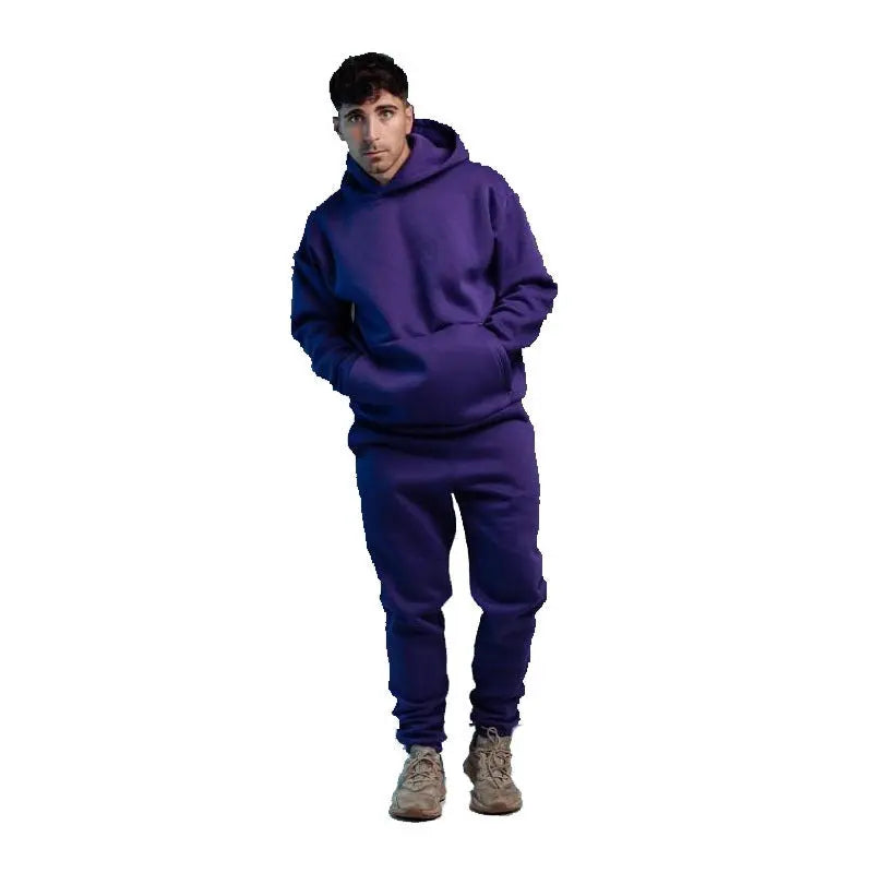Hoodie Suit Sweater Two-piece Set  Pre2brand Purple-XXXL