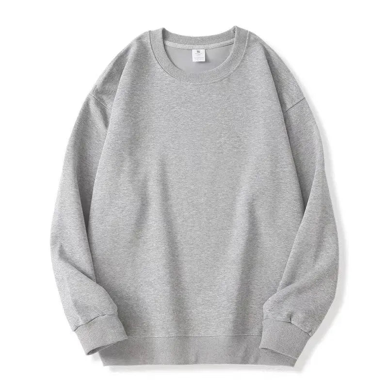Japanese Basic Style Round Neck Sweater For Men  Pre2brand Light-Gray-3XL