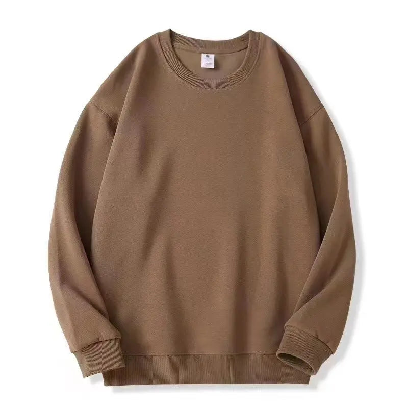 Japanese Basic Style Round Neck Sweater For Men  Pre2brand Brown-3XL