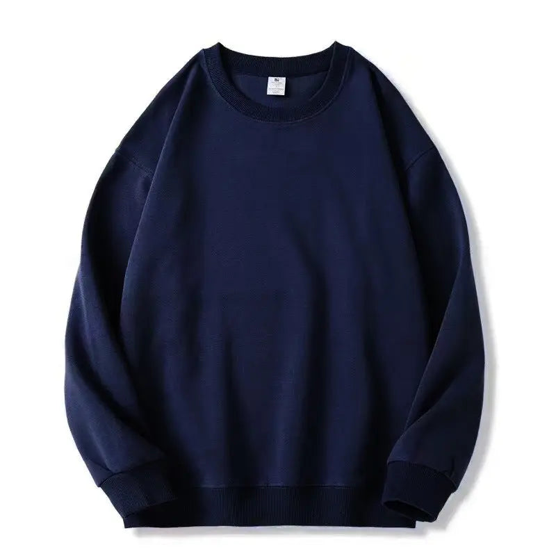 Japanese Basic Style Round Neck Sweater For Men  Pre2brand Navy-Blue-3XL