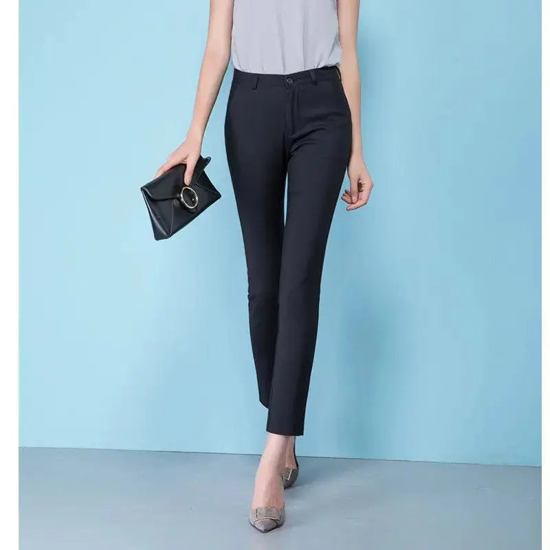Korean Elegant Slim Pencil Trousers Women's Formal Pants Spring Office Legging Pantalones Plus Size 4xl Ankle-length Spodnie  Pre2brand