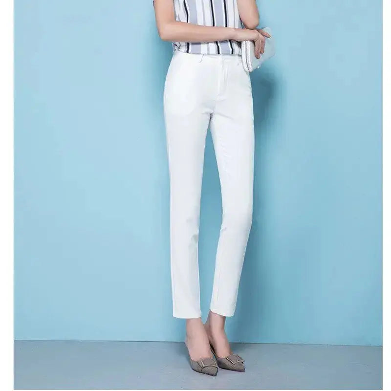 Korean Elegant Slim Pencil Trousers Women's Formal Pants Spring Office Legging Pantalones Plus Size 4xl Ankle-length Spodnie  Pre2brand
