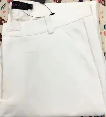Korean Elegant Slim Pencil Trousers Women's Formal Pants Spring Office Legging Pantalones Plus Size 4xl Ankle-length Spodnie  Pre2brand XXXL-65-75kg-white