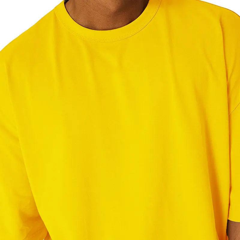 Leisure Running Loose Solid Color Short Sleeve  Pre2brand Yellow-Light-Board-XXXL