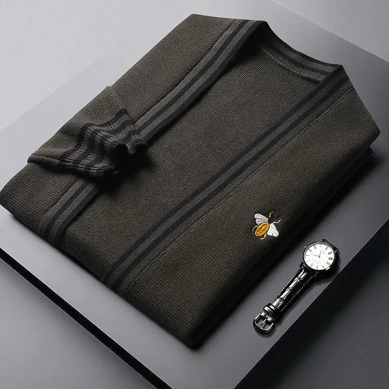 Long Sleeve Sweater Men's Knitwear Korean Style  Pre2brand Deep-Coffee-3XL