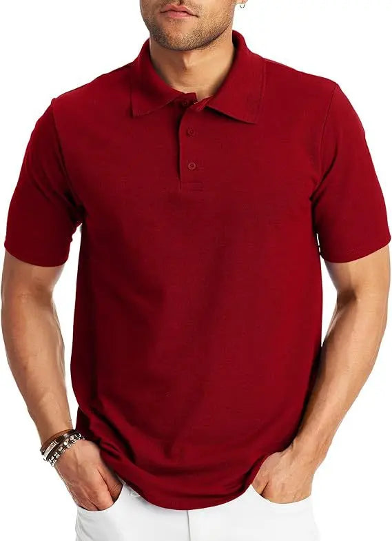Loose And Simple Men's Short-sleeved Polo Shirt  Pre2brand Red-5XL