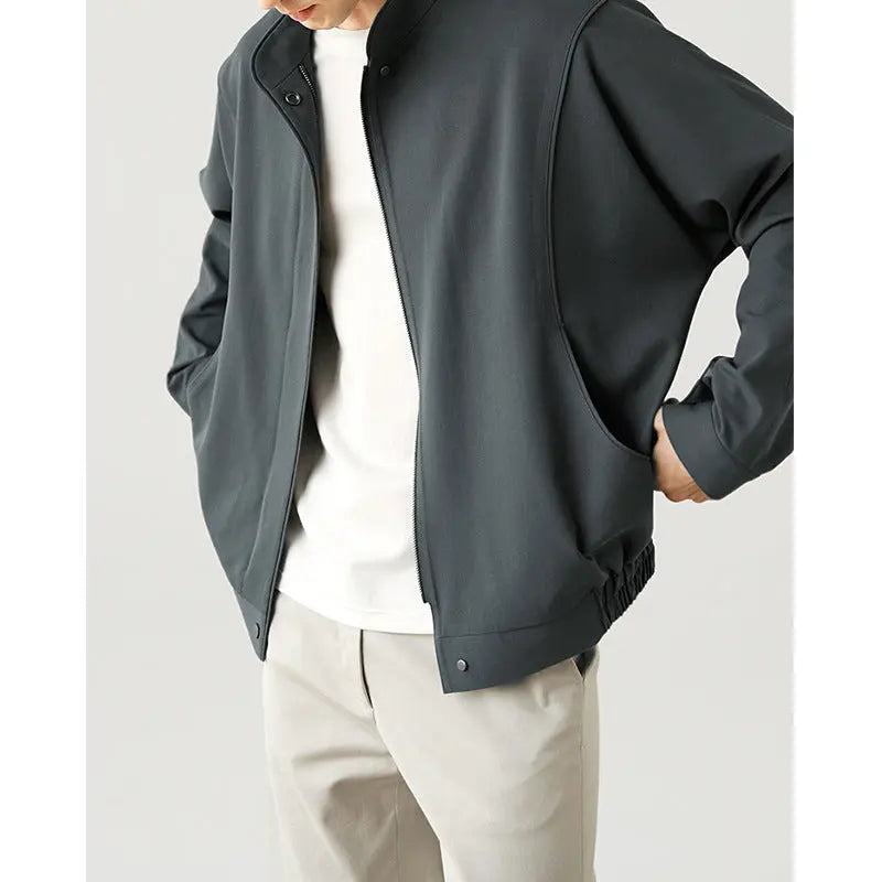 Loose Comfort And Casual Pilot Jacket  Pre2brand Gray-And-Blue-XL