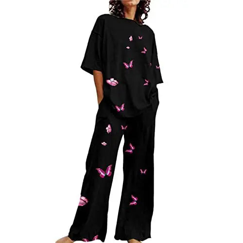 Loose-fitting Solid Color Long Sleeves Trousers Suit  Pre2brand G75Z155-XXXL