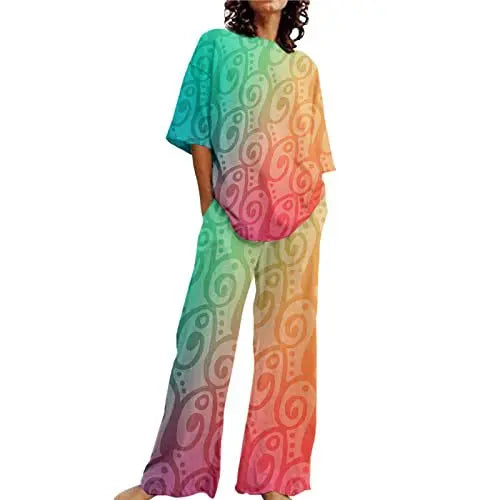 Loose-fitting Solid Color Long Sleeves Trousers Suit  Pre2brand G75Z160-XXXL