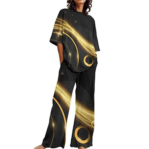 Loose-fitting Solid Color Long Sleeves Trousers Suit  Pre2brand G75Z161-XXXL