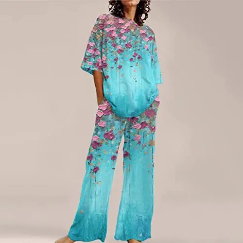 Loose-fitting Solid Color Long Sleeves Trousers Suit  Pre2brand G75Z162-XXXL
