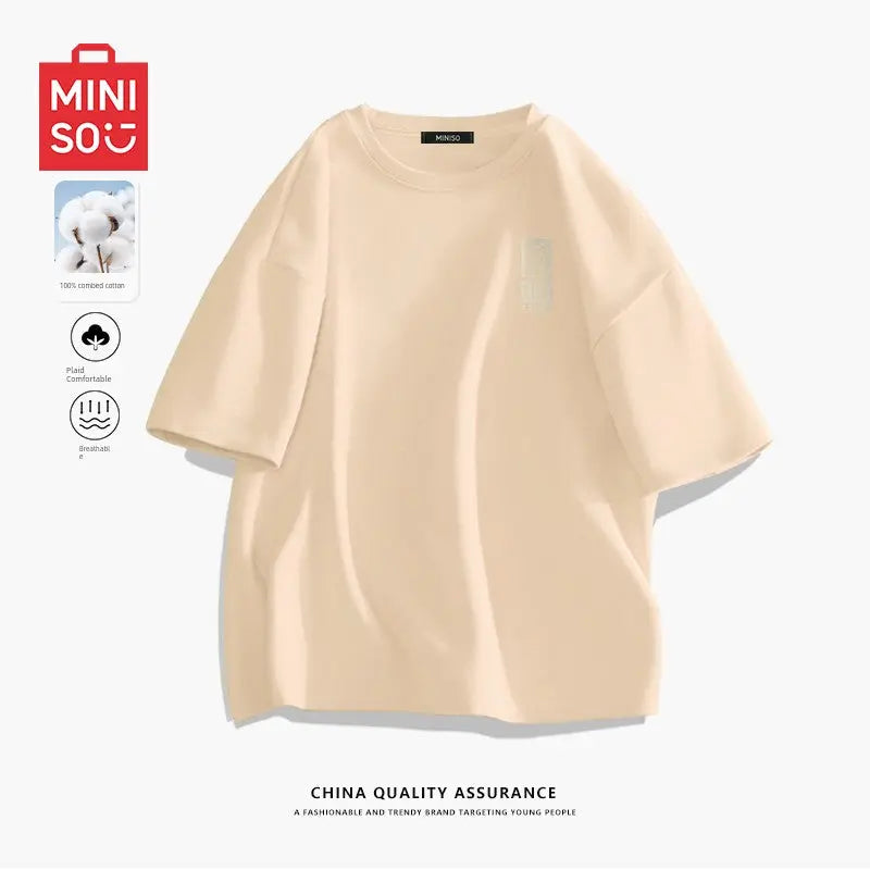 MINISO Family Portrait Red T-shirt Men New Year Parent-Child Clothes 2025 Birth Year Snake Year Limited Clothes Y  Pre2brand 180-XL-Khakis-Blessed-to-write-a-chest-label