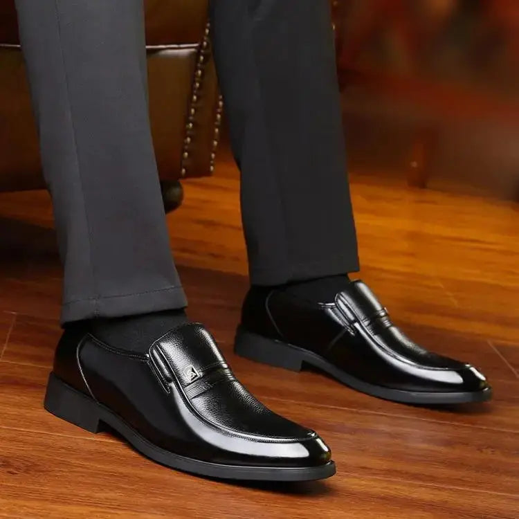 Men Dress Shoes Spring New All-match Leather Mens Formal Shoes Breathable Business Mens Flat Shoes - Pre2brand