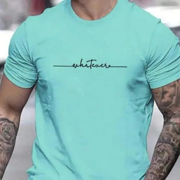Men's 3D Digital Printing Sports Style With Letters Short-sleeved T-shirt  Pre2brand