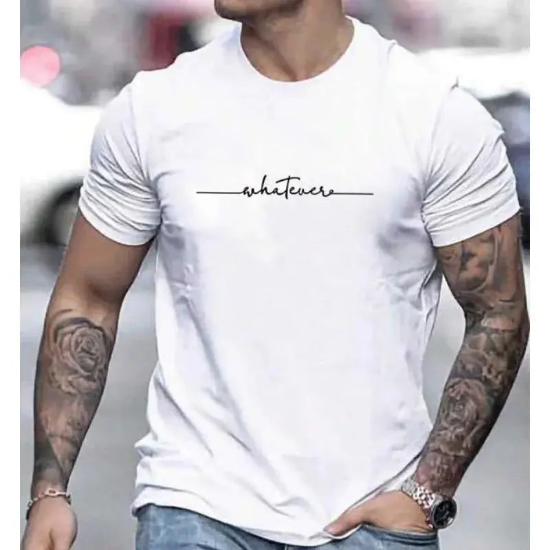 Men's 3D Digital Printing Sports Style With Letters Short-sleeved T-shirt  Pre2brand