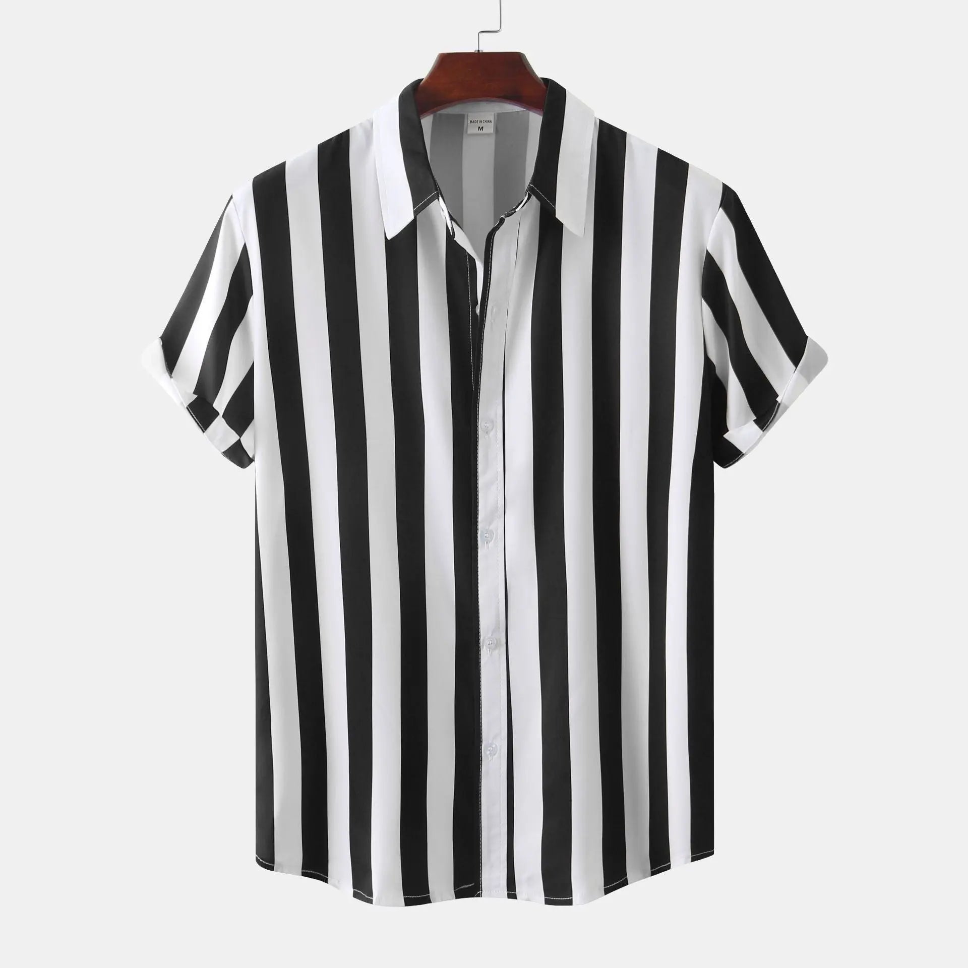 Men's 3D Printed Short Sleeve Turn Loose Shirt  Pre2brand Black-3XL