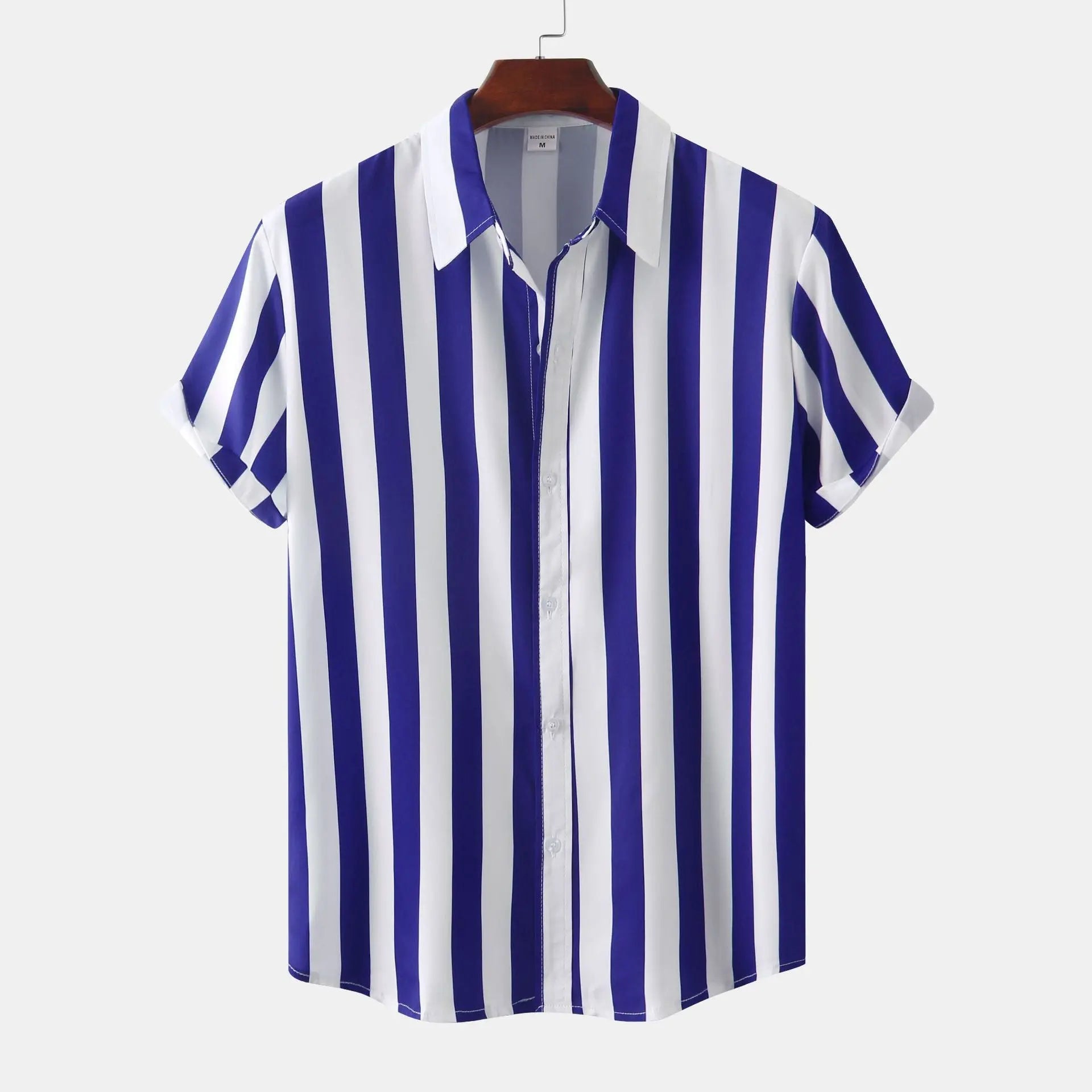 Men's 3D Printed Short Sleeve Turn Loose Shirt  Pre2brand Sapphire-Blue-3XL