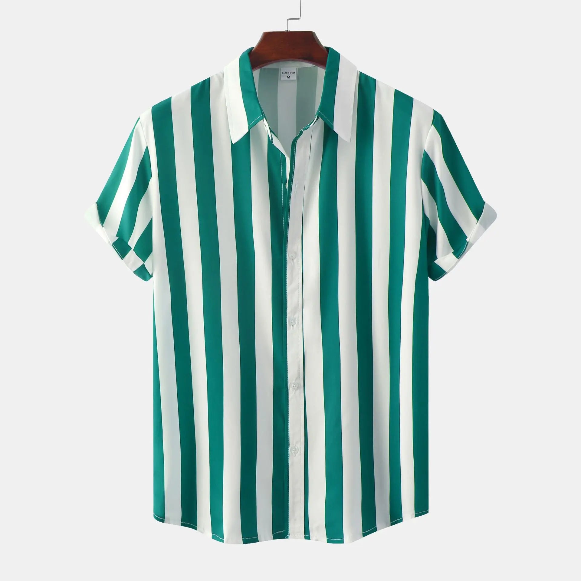 Men's 3D Printed Short Sleeve Turn Loose Shirt  Pre2brand Lake-Blue-3XL