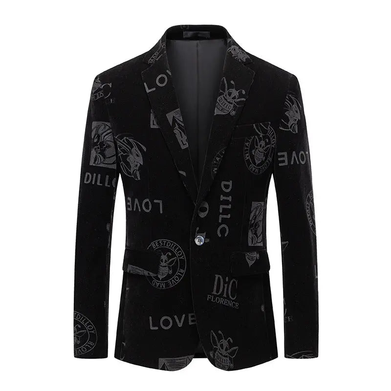 Men's African National Style Simple Printed Suit Jacket  Pre2brand Style001-6XL