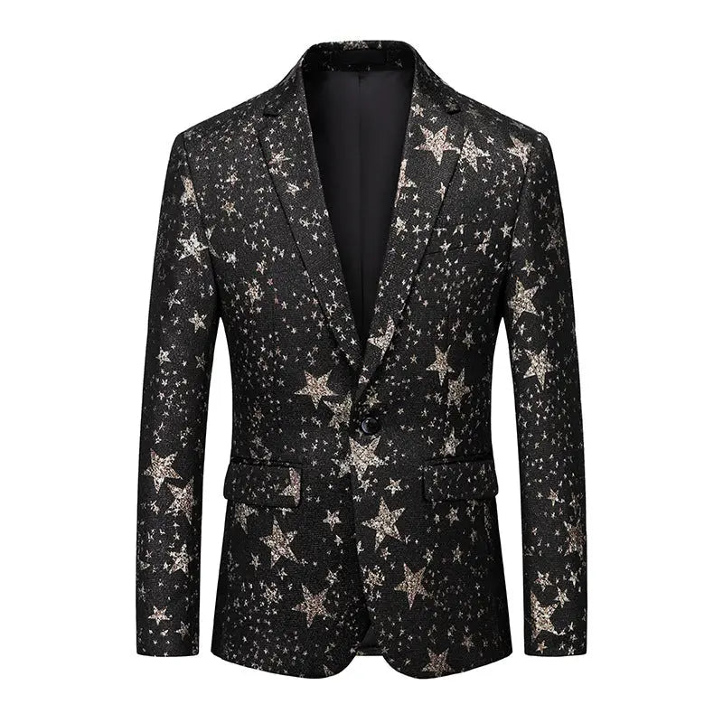 Men's African National Style Simple Printed Suit Jacket  Pre2brand Style006-6XL
