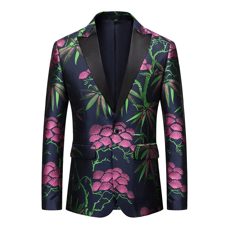 Men's African National Style Simple Printed Suit Jacket  Pre2brand Style007-6XL