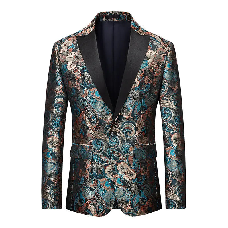 Men's African National Style Simple Printed Suit Jacket  Pre2brand Style008-6XL