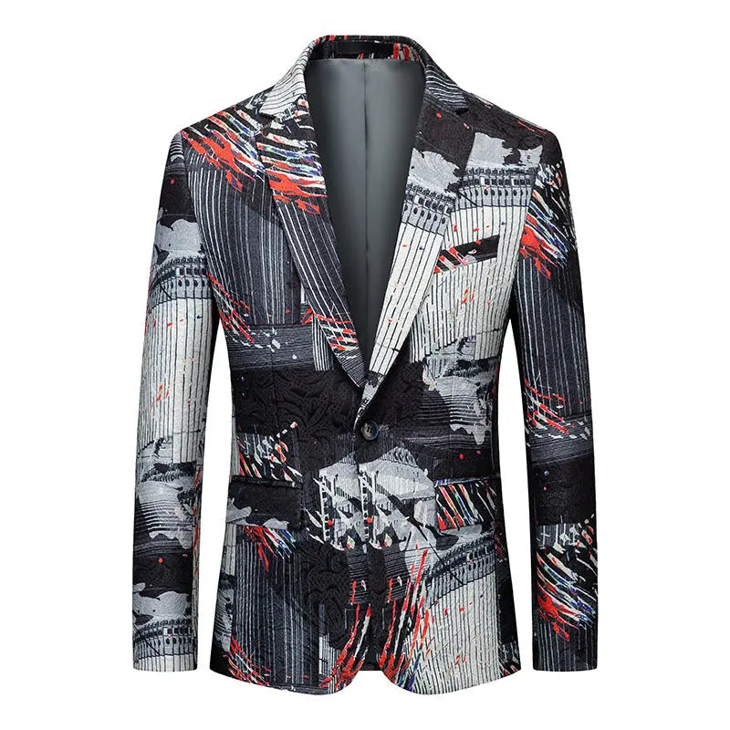 Men's African National Style Simple Printed Suit Jacket  Pre2brand Style009-6XL