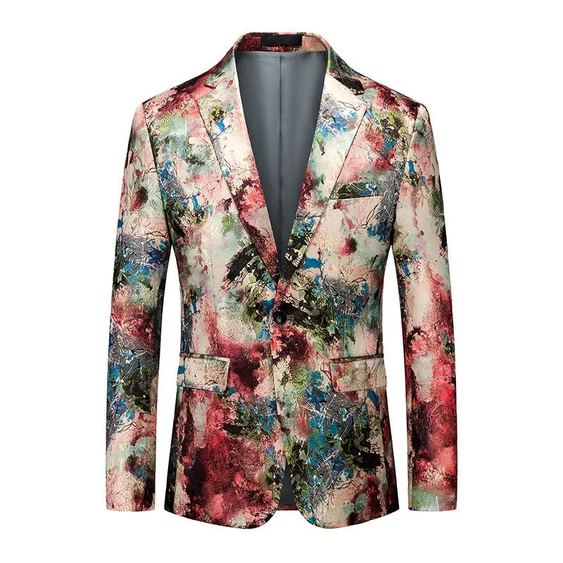 Men's African National Style Simple Printed Suit Jacket  Pre2brand Style011-6XL