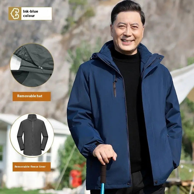 Men's Assault Jacket Fleece-lined Detachable Three-in-one Coat  Pre2brand Ink-Blue-195
