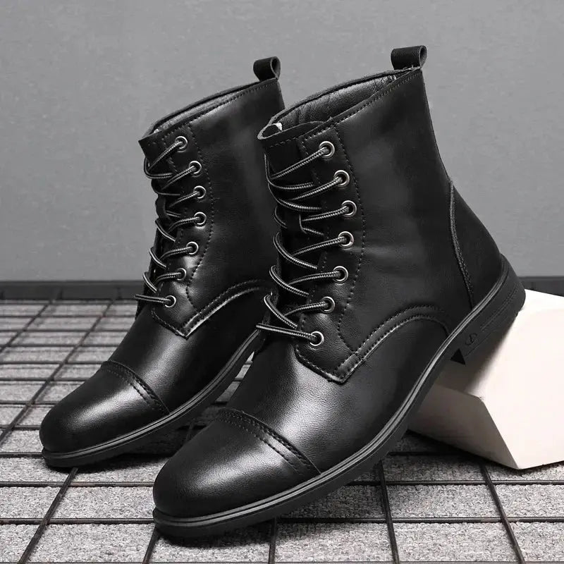 Men's Boots Plush Warm Men's Leather Boot Italian Style Men's Chelsea Boots Outdoor Boot Man Ankle Boots Shoes for Men - Pre2brand