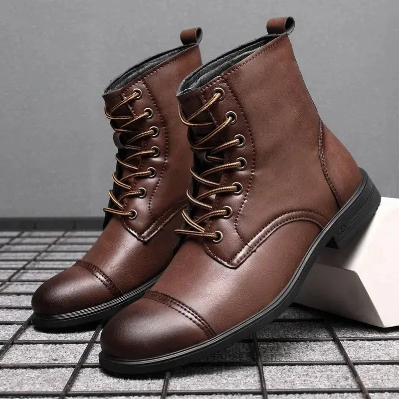 Men's Boots Plush Warm Men's Leather Boot Italian Style Men's Chelsea Boots Outdoor Boot Man Ankle Boots Shoes for Men - Pre2brand