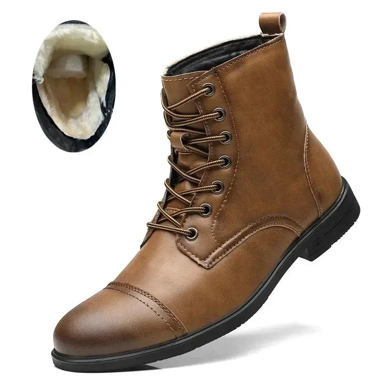 Men's Boots Plush Warm Men's Leather Boot Italian Style Men's Chelsea Boots Outdoor Boot Man Ankle Boots Shoes for Men - Pre2brand