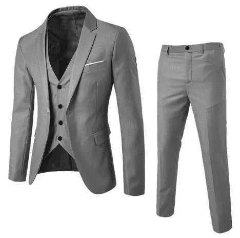Men's Business Cotton Blend Casual Suit  Pre2brand Iron-gray-XL
