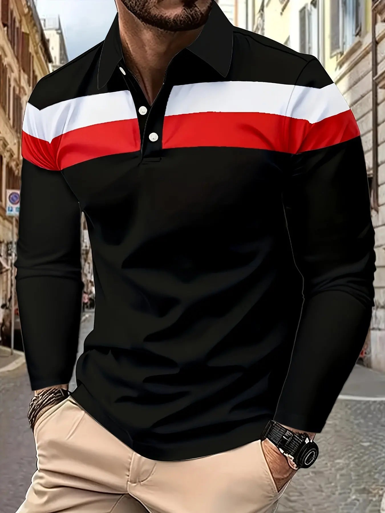 Men's Button Casual Slim Lapel 3D Printed Long Sleeve  Pre2brand PLS788-5XL