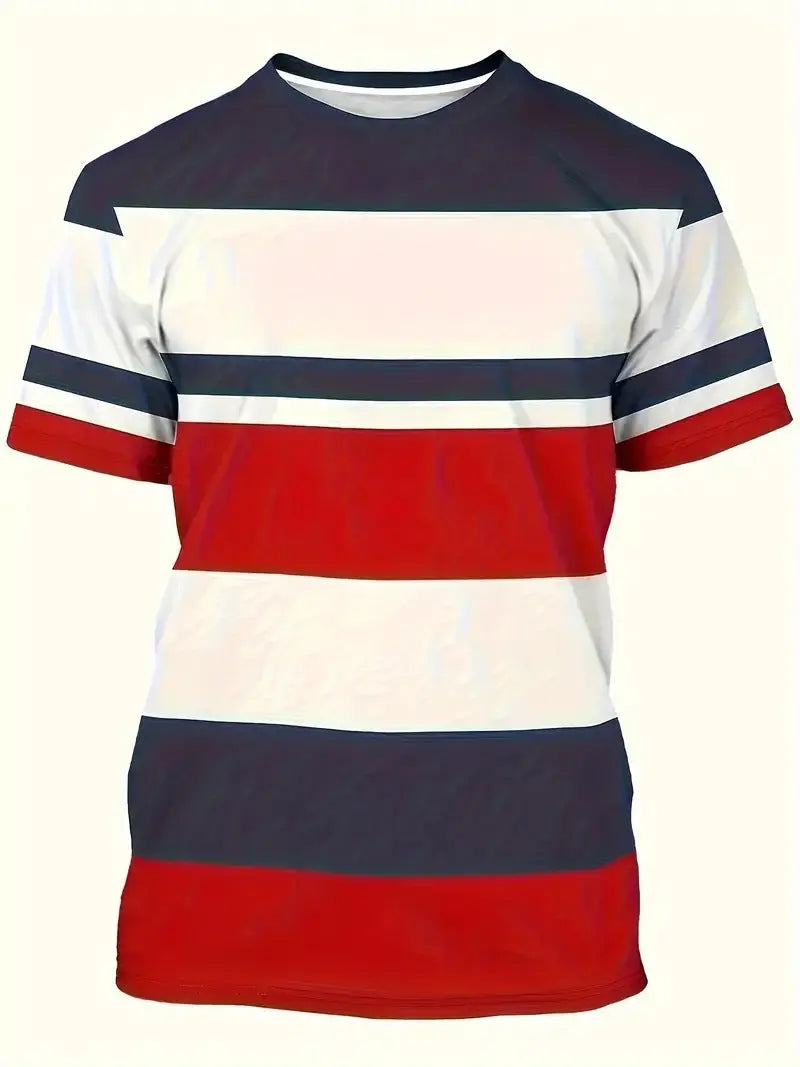 Men's Carnival Fashion Striped T-shirt  Pre2brand CsAPOs124-XXL