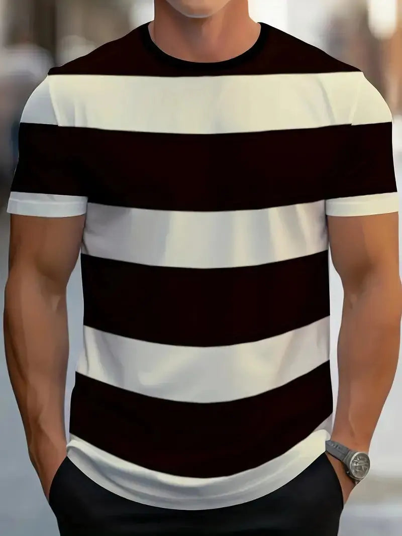 Men's Carnival Fashion Striped T-shirt  Pre2brand CsAPOs128-XXL