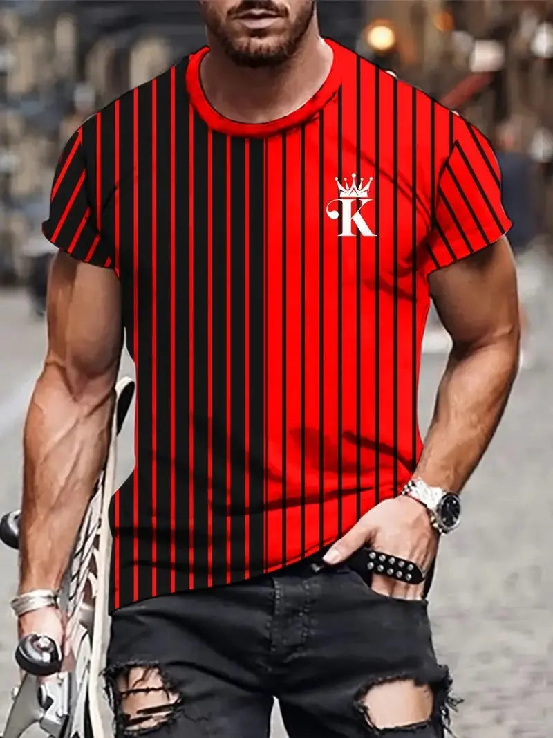 Men's Carnival Fashion Striped T-shirt  Pre2brand CsAPOs130-XXL