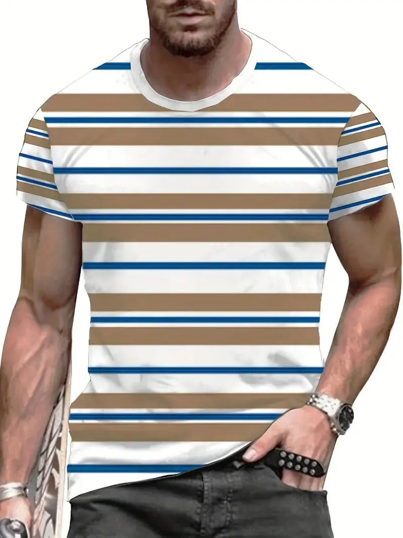 Men's Carnival Fashion Striped T-shirt  Pre2brand CsAPOs134-XXL