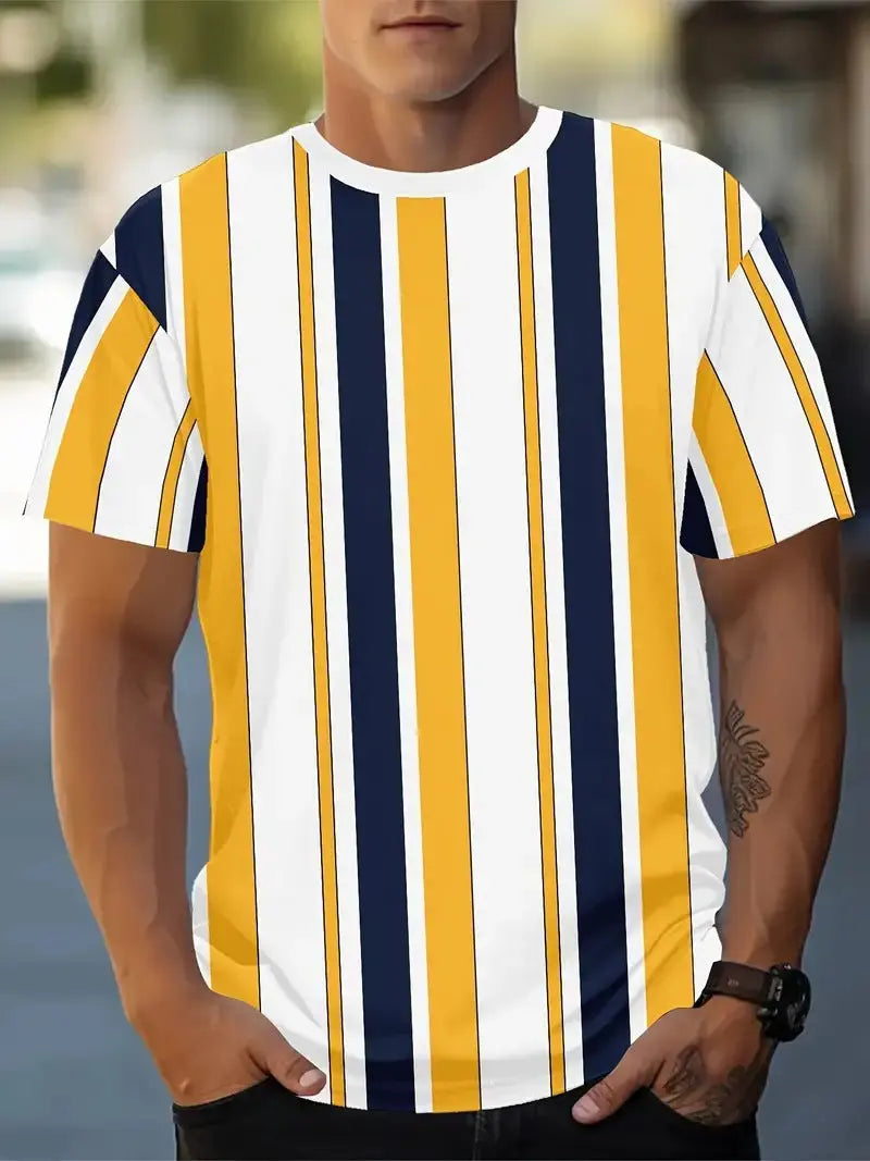 Men's Carnival Fashion Striped T-shirt  Pre2brand CsAPOs138-XXL