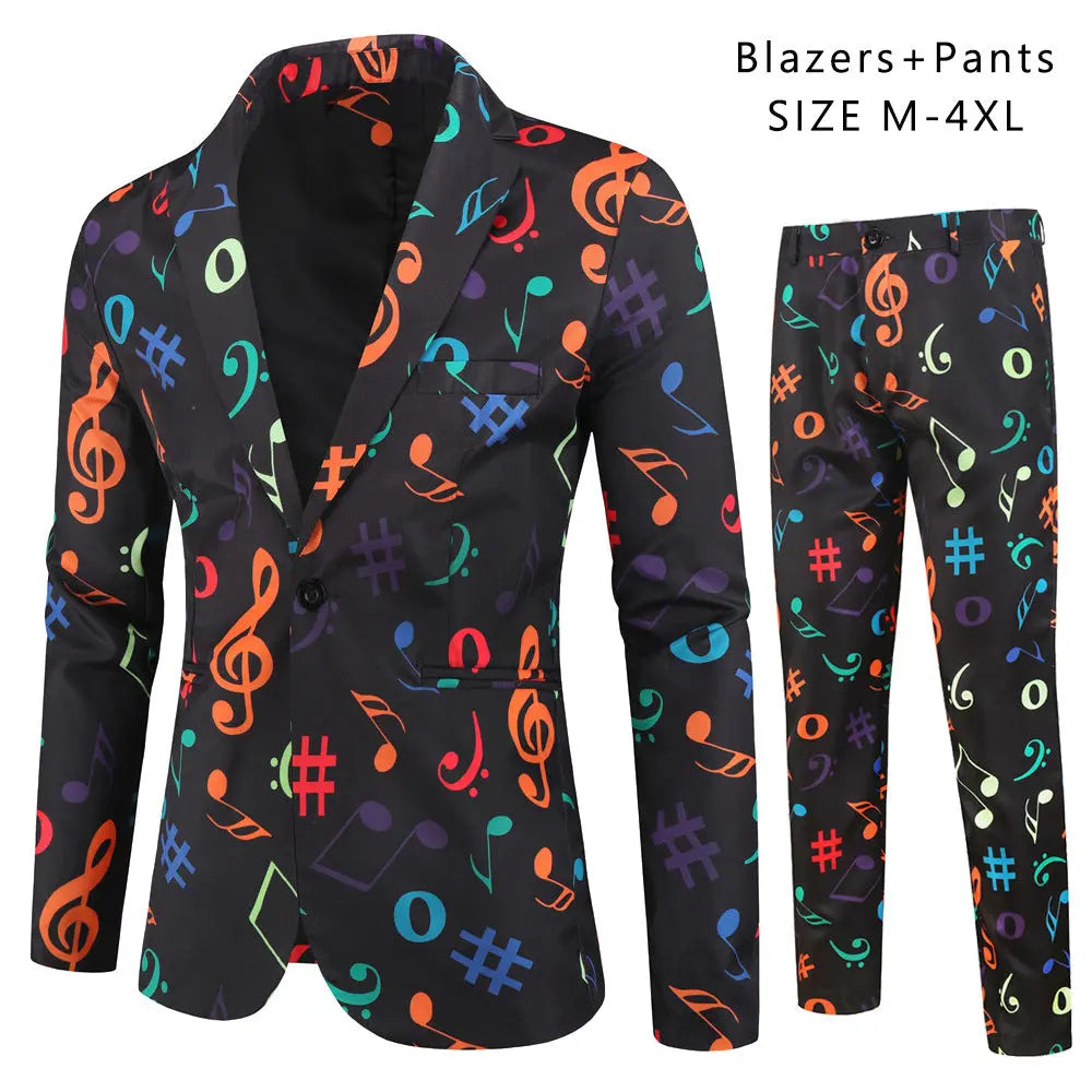 Men's Casual 3D Printing Suit Vest Trouser Suit  Pre2brand Suit-And-Suit-Pants-XXXXL